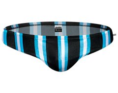 Mens swim briefs patchwork color swim trunks in black, blue, and